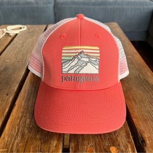 Patagonia pink and white Trucker Hat